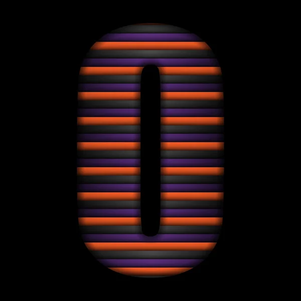 Alphabet Halloween Lettres Rayures Noir Orange Violet Vecteur — Image vectorielle