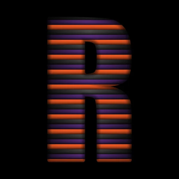 Halloween Alfabetletters stripe zwart oranje paars vector — Stockvector