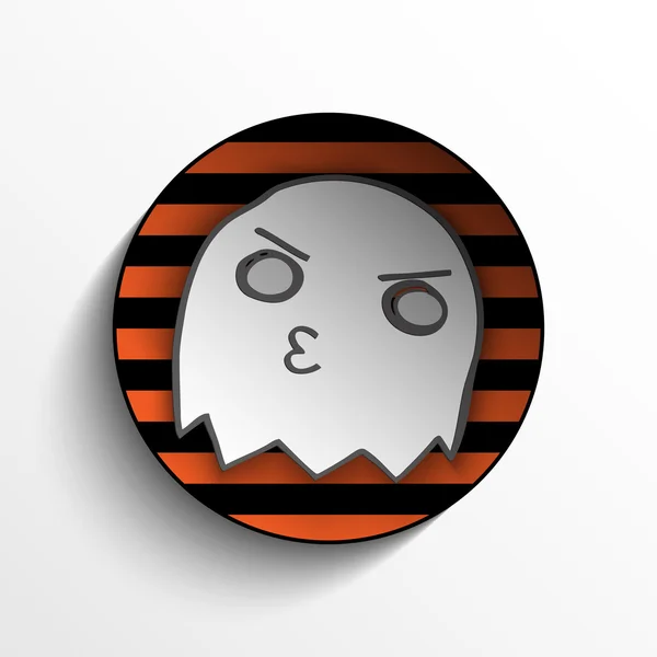 Vector - Halloween Ghost Button Icon Stripe Vector — Stock Vector