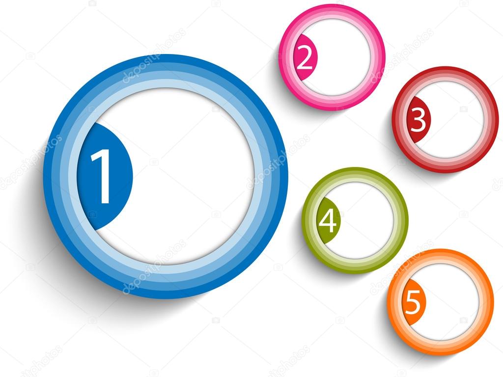 Set of Colorful Frames with Numbers Vector