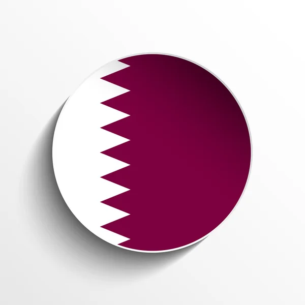 Flag Paper Circle Shadow Button Qatar — Stock Vector