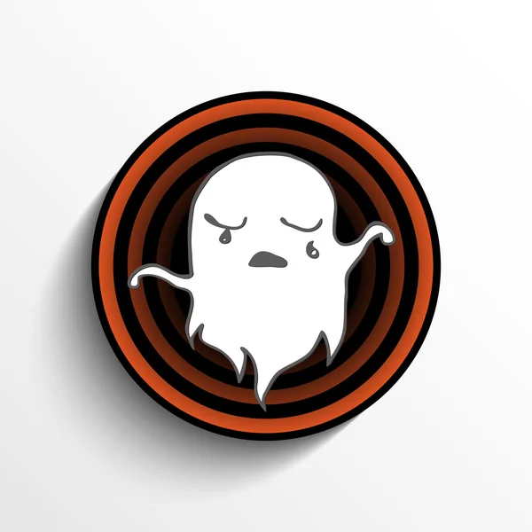 Halloween botão fantasma — Vetor de Stock