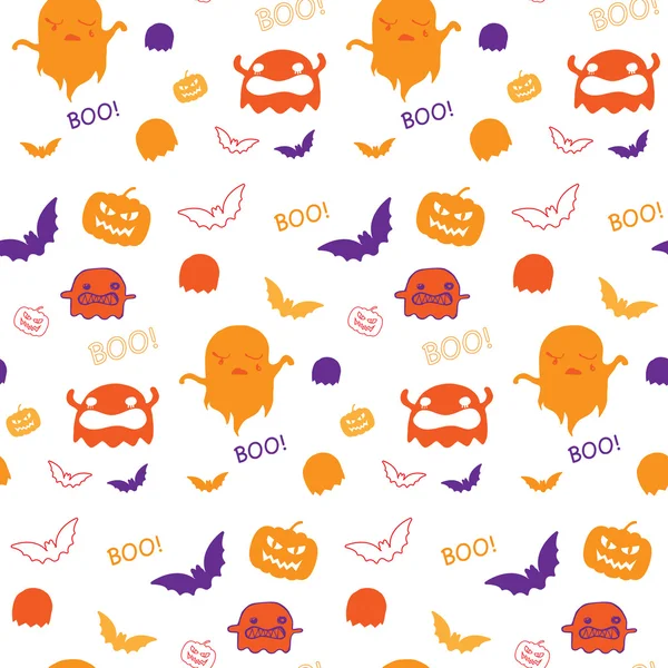 Halloween fantôme chauve-souris citrouille — Image vectorielle