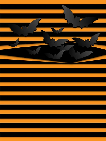 Halloween achtergrond eng vleermuizen oranje — Stockvector