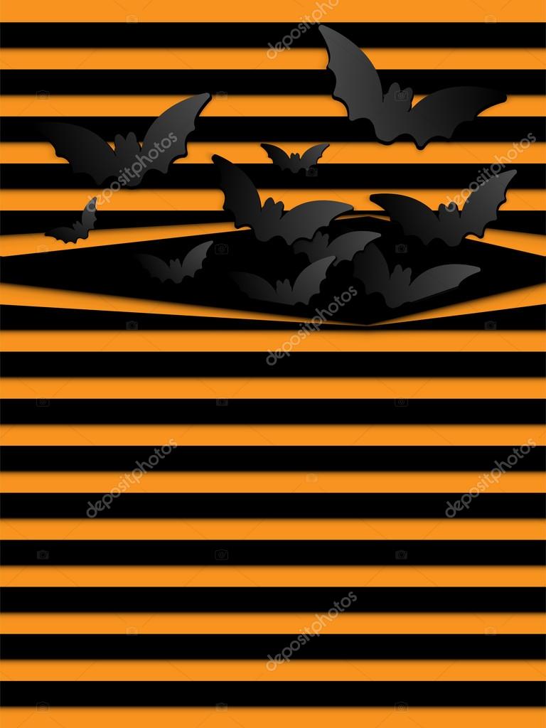 ハロウィーン背景怖いコウモリ オレンジ ストックベクター C Gubh