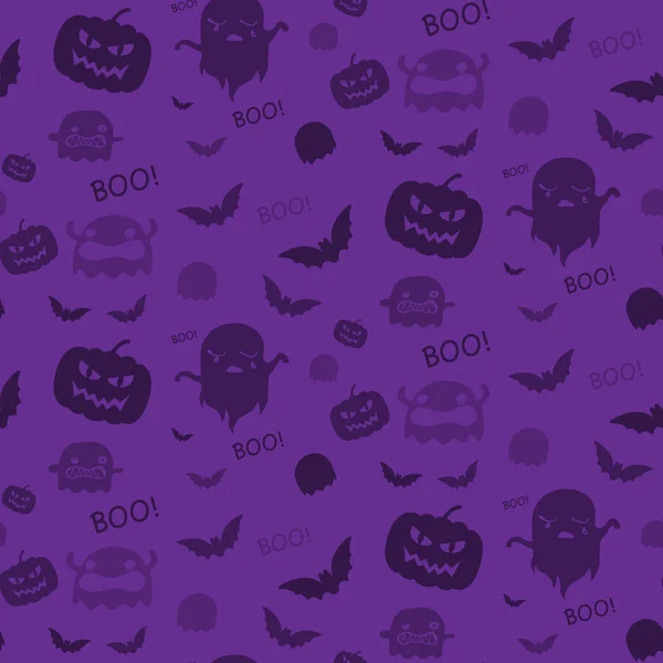 Halloween patrón sin costura fondo púrpura — Archivo Imágenes Vectoriales