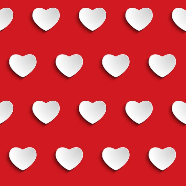 Valentine dag hart naadloze patroon achtergrond — Stockvector