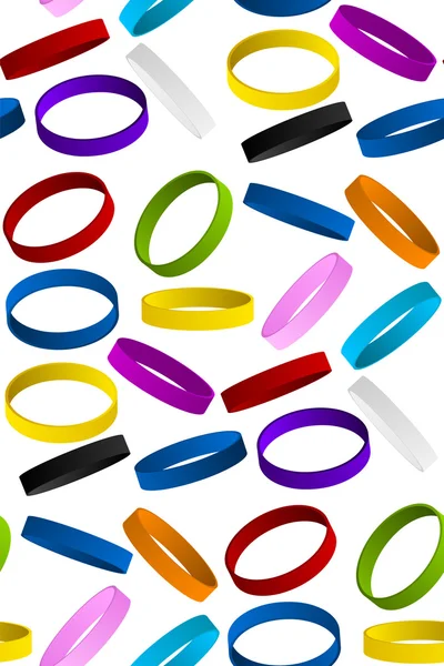 Pulseira de pulseira de borracha padrão sem costura —  Vetores de Stock