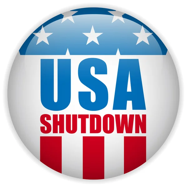 Estados Unidos Botão Governo Encerramento —  Vetores de Stock