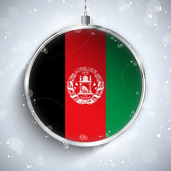 Merry Christmas Ball with Flag Afghanistan — Stock Vector