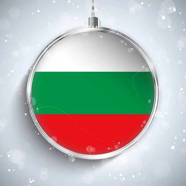 Fröhliche Weihnachtskugel mit bulgarischer Fahne — Stockvektor