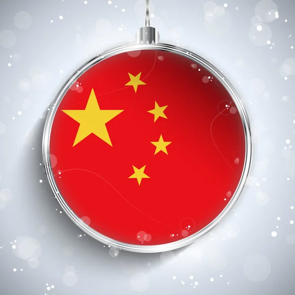 Счастливого Рождественского бала с флагом Китая — стоковый вектор