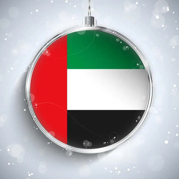 Bola de Feliz Navidad con Bandera Emirates — Vector de stock