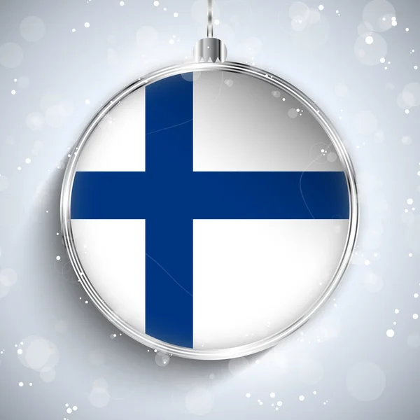 Merry christmas bal met vlag finland — Stockvector