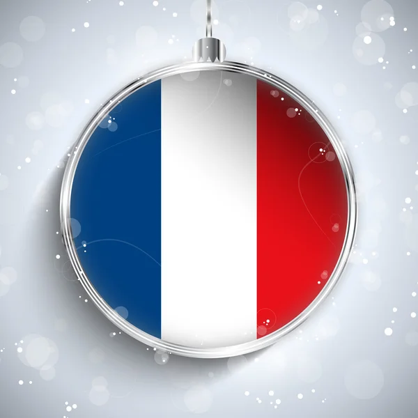 Merry Christmas Ball with Flag France — Stock Vector