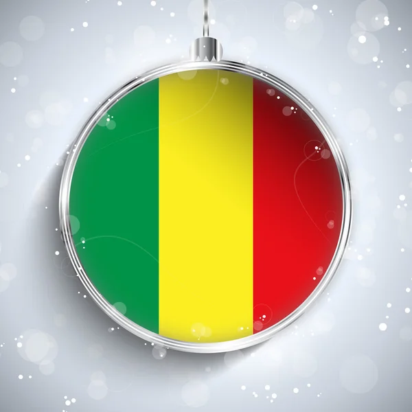 Καλά Χριστούγεννα μπάλα με σημαία Μάλι — Διανυσματικό Αρχείο
