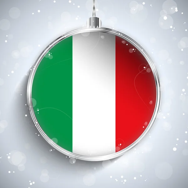 Baile de Navidad con Bandera Italia — Vector de stock