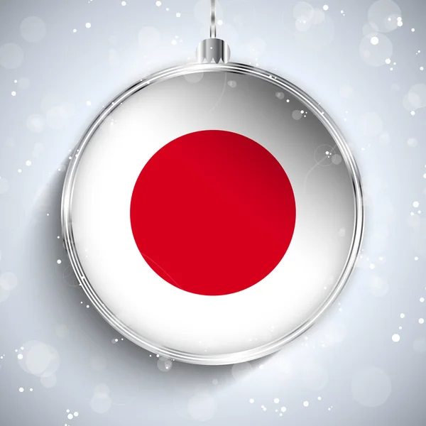 Merry Christmas Ball with Flag Japan — Stock Vector