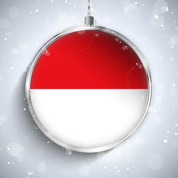Feliz Bola de Natal com Bandeira Monaco — Vetor de Stock