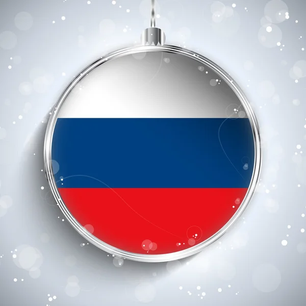 Frohe Weihnachtskugel mit Fahne Russland — Stockvektor