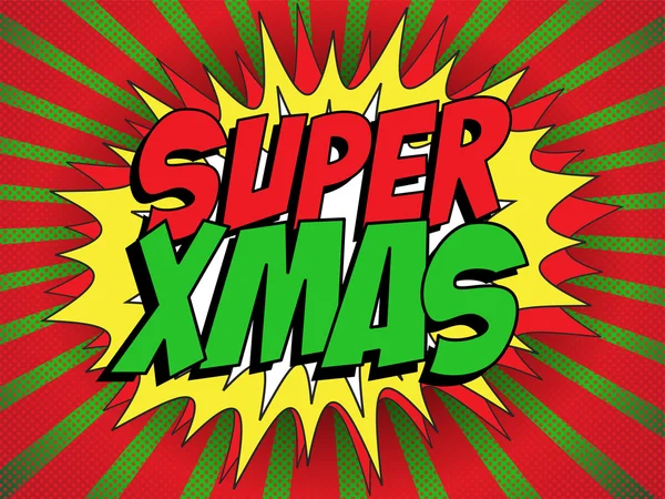 Boldog karácsonyi szuperhős háttér — Stock Vector