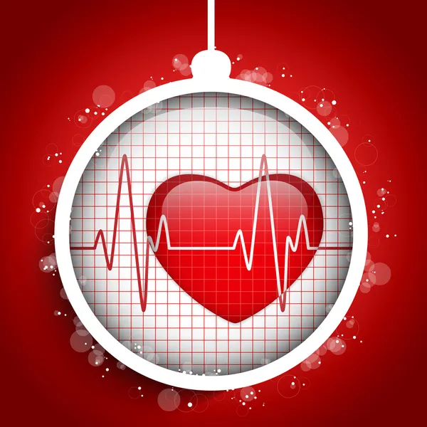 Feliz Navidad Doctor Hospital Heart Ball — Vector de stock