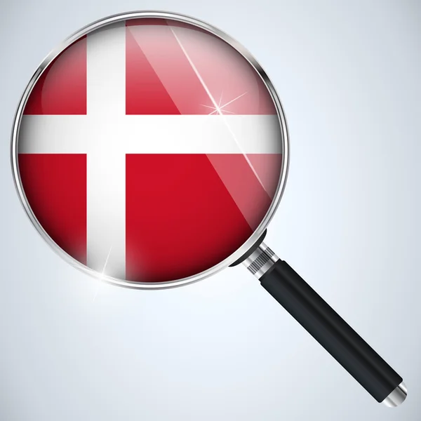 NSA usa vláda špionážní program země Dánsko — Stockový vektor