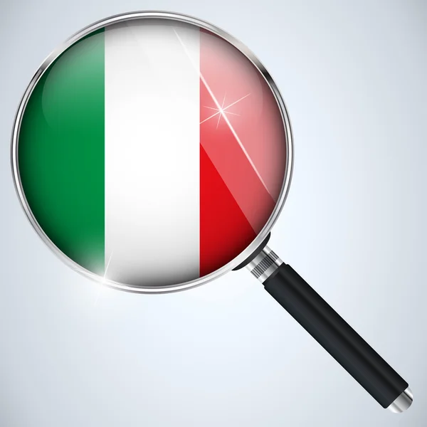 NSA ΗΠΑ κυβέρνηση πρόγραμμα κατάσκοπος χώρα Ιταλία — Διανυσματικό Αρχείο