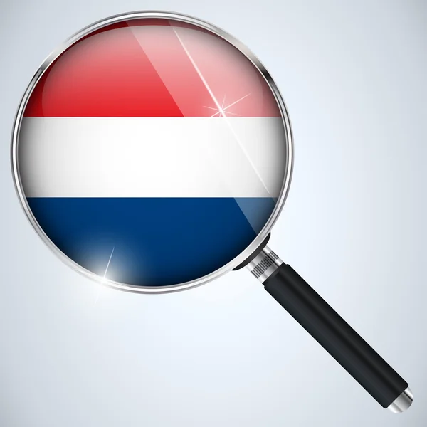 NSA amerikai kormány kém program ország Hollandia — Stock Vector