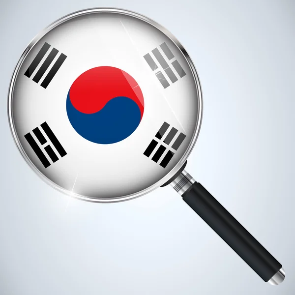 NSA Programa de espionagem do governo dos EUA País Coreia do Sul — Vetor de Stock