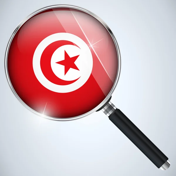 NSA USA Government Spy Program Country Tunisia — Stock Vector
