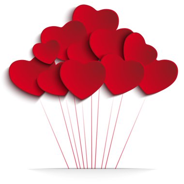 Картина, постер, плакат, фотообои "воздушные шары в честь дня святого валентина
", артикул 34709021