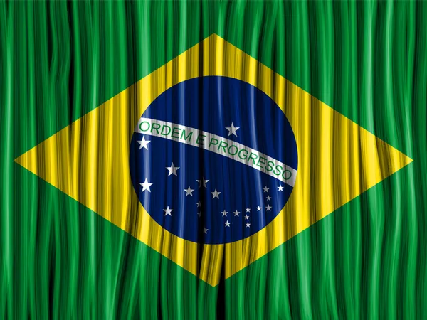 Brasilianische Flagge Welle Stoff Textur — Stockvektor