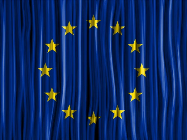 Europa Bandeira Onda Tecido Textura — Vetor de Stock