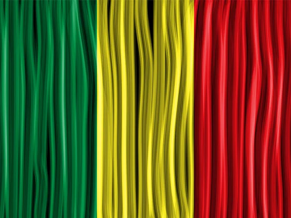 Textura de tela de onda de bandera de Malí — Vector de stock
