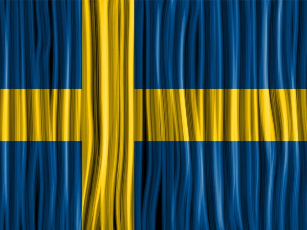 Svédország lobogója hullám szövet szerkezete — Stock Vector