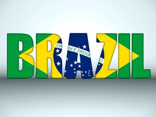 Brasilien 2014 bokstäver med brasiliansk flagga — Stock vektor