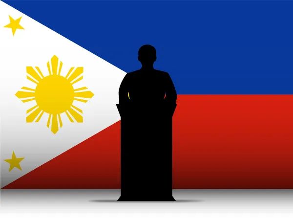 Filipíny projev tribune silueta — Stockový vektor