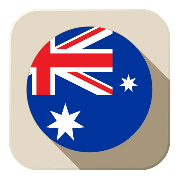 Australia Flag Button Icon Modern — Stock Vector