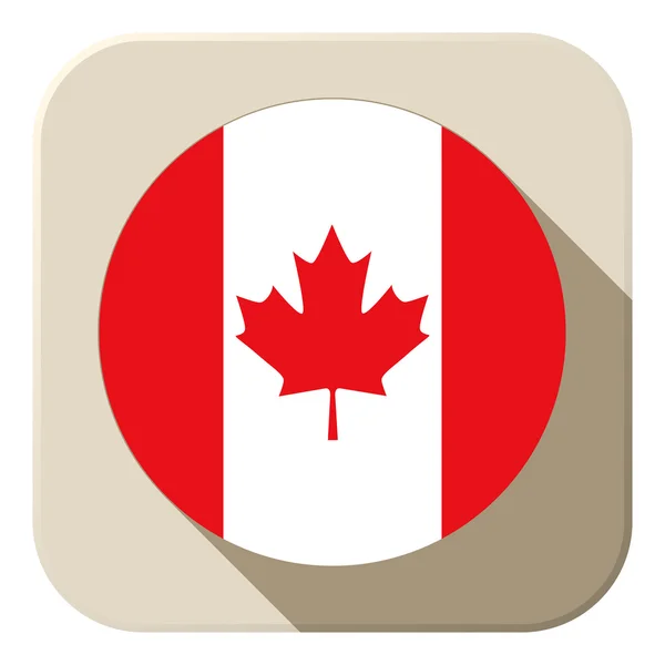 Σημαία του Καναδά κουμπί εικονίδιο σύγχρονη — Διανυσματικό Αρχείο