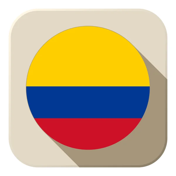 Botón Bandera de Colombia Icono Moderno — Archivo Imágenes Vectoriales