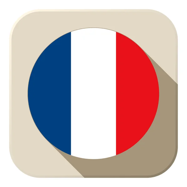 现代的法国国旗按钮图标 — 图库矢量图片