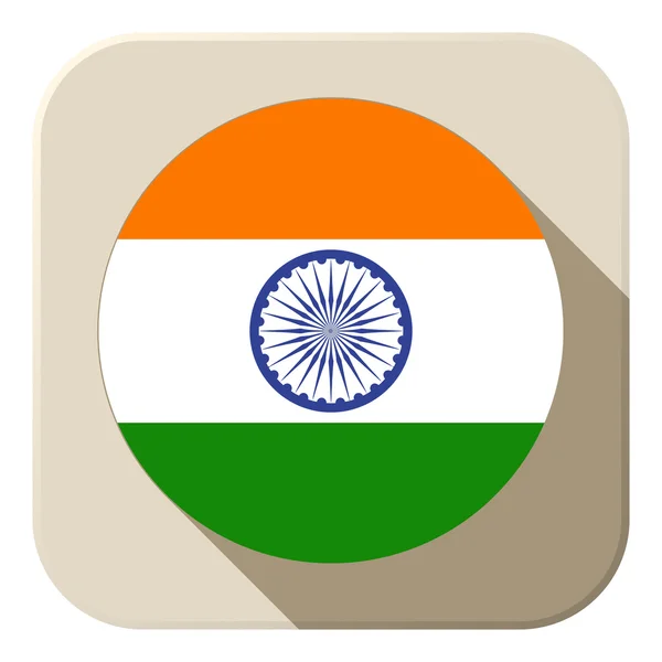 Botón de la bandera de la India icono moderno — Vector de stock