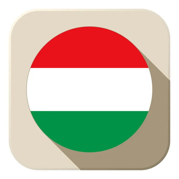 Hungary Flag Button Icon Modern — Stock Vector