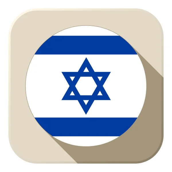 Σημαία Ισραήλ κουμπί εικονίδιο σύγχρονη — Διανυσματικό Αρχείο