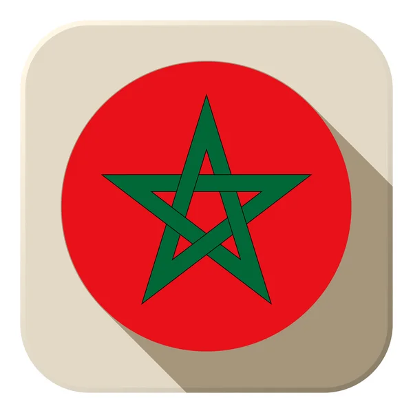 현대 모로코 국기 버튼 아이콘 — 스톡 벡터