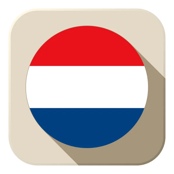 Netherlands Flag Button Icon Modern — Stock Vector