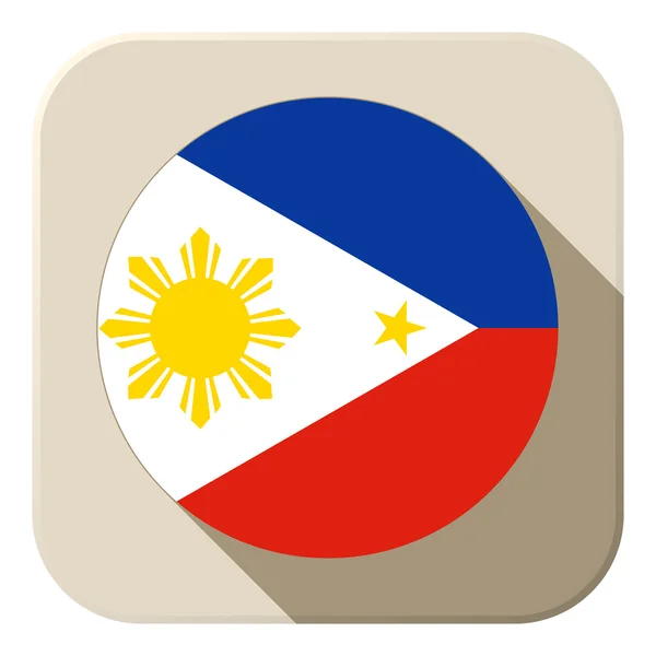 Philippinische Flagge Taste Symbol modern — Stockvektor