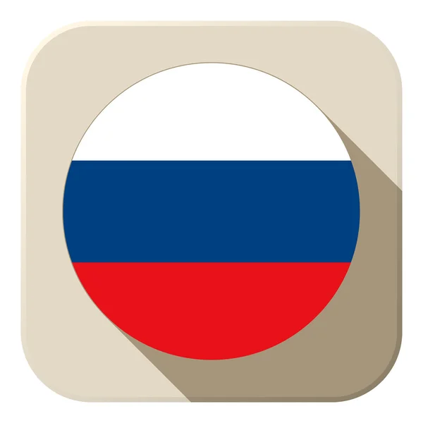 Russia Flag Button Icon Modern — Stock Vector