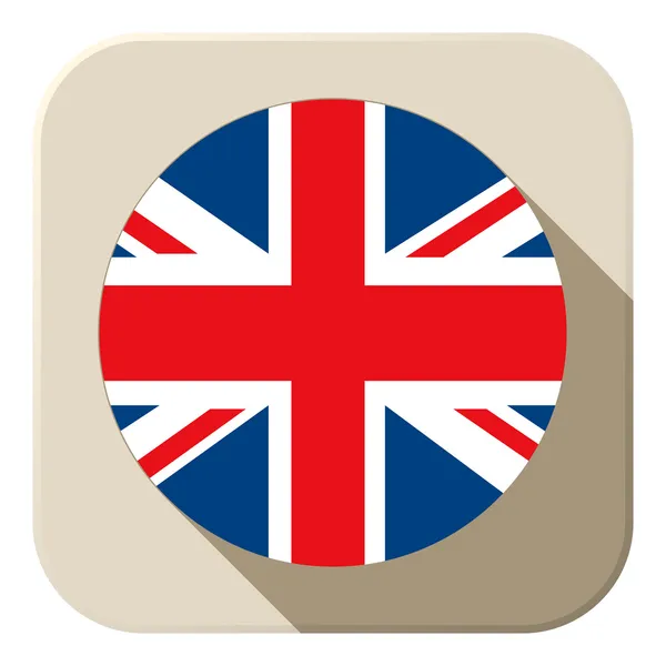 Bandiera britannica Button Icon Modern — Vettoriale Stock